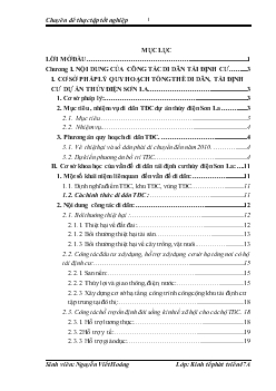 Giải pháp thực hiện công tác di dân, tái định cư thủy điện Sơn La