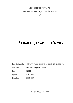 Hạch toán tiêu thị và xác định kết quả kinh doanh của conga ty thương mại điện tử Bảo Giang