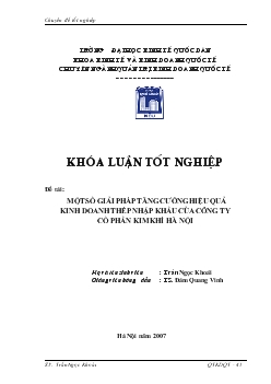 Hiệu quả kinh doanh thép Nhập khẩu của Công ty cổ phần kim khí Hà Nội