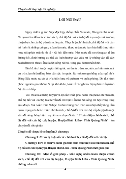 Hoàn thiẹn chính sách, chế độ đối với cán bộ cấp huyện, huyện Bình Liêu, tỉnh Quảng Ninh
