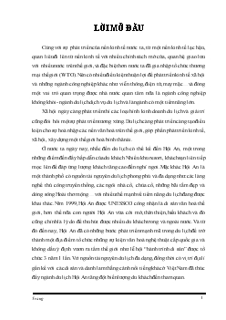 Hoàn thiện quy trình phục vụ khách lưu trú tại bộ phận lễ tân của khách sạn hòai Thành