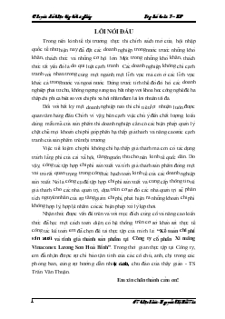 Kế toán chi phí sản xuất và tính giá thành sản phẩm tại Công ty cổ phần Xi măng Vinaconex Lương Sơn Hoà Bình