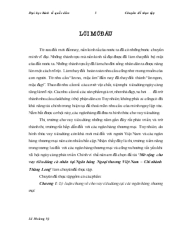 Mở rộng cho vay tiêu dùng cá nhân tại Ngân hàng Công thương - Chi nhánh Thăng Long