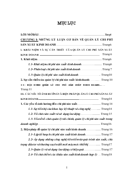 Một số giải pháp hoàn thiện công tác quản lý chi phí sản xuất kinh doanh tại Công ty cổ phần thương mại Đại Dương