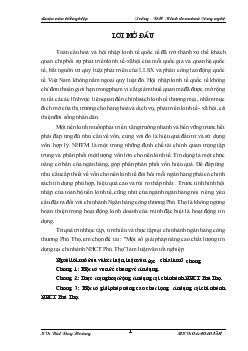 Một số giải pháp nâng cao chất lượng tín dụng tại chi nhánh Ngân hàng công thương Phú Thọ