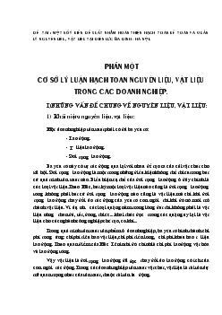 Một số ý kiến đề xuất nhằm hoàn thiện Hạch toán kế toán và quản lý nguyên liệu, vật liệu tại điện lực ba đình - Hà Nội