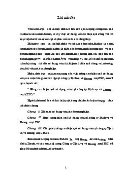 Nâng cao hiệu quả sử dụng vốn tại Công ty Dịch vụ và Thương mại (TSC)