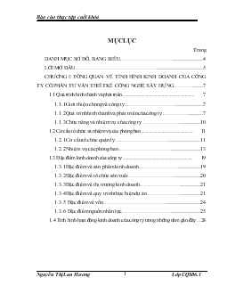 Nâng cao năng lực cạnh tranh của Công ty Cổ phần Tư vấn Thiết kế Công nghệ Xây dựng