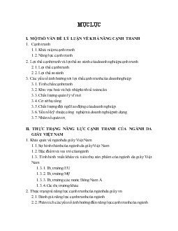 Nâng cao năng lực cạnh tranh của ngành da giầy Việt Nam