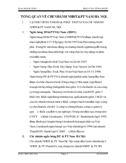 Ngân hàng ĐT&PT Việt Nam Nam Hà Nội