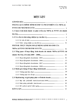 Ngân hàng nông nghiệp & PTNT chi nhánh Hà Tây (TM)