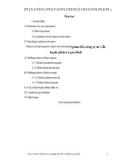 Phân tích swot kế hoạch 5 năm tới của bản thân:trở thành giám đốc công ty tư vấn hạnh phúc gia đình