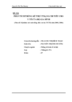 Phân tích thống kê thực trạng chi tiêu cho y tế của hộ gia đình