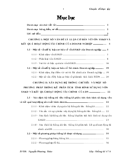 Phân tích thống kê tình hình sử dụng vốn sản xuất kinh doanh và kết quả hoạt động tài chính của Xí nghiệp Sông Đà 12.5 thời kỳ 2003 – 2008