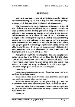 Phân tích và đề xuất biện pháp nâng cao hiệu quả sử dụng vốn lưu động tại Công ty nông sản thực phẩm xuất khẩu Bình Định