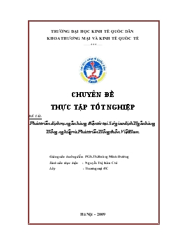 Phát triển dịch vụ Ngân hàng điện tử tại Sở giao dịch Ngân hàng nông nghiệp và phát triển nông thôn Việt Nam