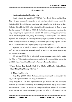 Phát triển hoạt động quản lý Danh Mục Đầu tư tại Công ty Chứng Khoán Ngân hàng Công Thương Việt Nam