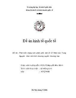 Phát triển mạng lưới phân phối bán lẻ G7 Mart của Trung Nguyên theo mô hình nhượng quyền thương mại