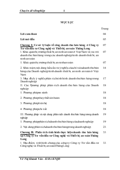 Phương hướng và giải pháp tăng doanh thu bán hàng tại Công ty Tư vấn đầu tư Công nghệ và Thiết bị an toàn Thăng Long