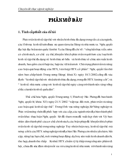 Phương phướng và một số giải pháp chủ yếu phát triển Hợp tác xã nông nghiệp trên địa bàn huyện Thuỷ Nguyên đến năm 2015