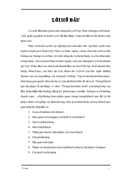 Quy trình phục vụ khách đoàn nội địa trong thời gian khách lưu trú tại khách sạn