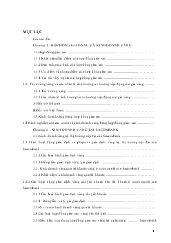 Sử dụng hợp đồng giao dịch sau cho kinh doanh vàng tại Ngân hàng Saocombank