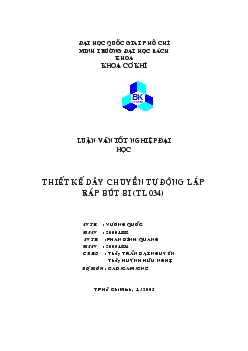 Thiết kế dây chuyền tự động lắp ráp bút bi (TL034)