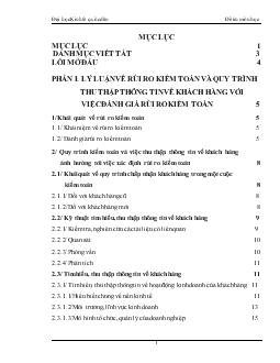 Thu thập thông tin về khách hàng với việc đánh giá rủi ro kiểm toán