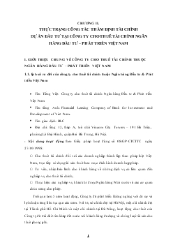 Thực trạng công tác thẩm định tài chính dự án đầu tư tại Công ty cho thuê tài chính Ngân hàng đầu tư và phát triển Việt Nam