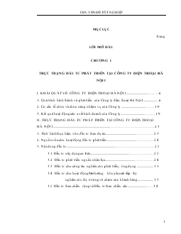 Thực trạng và giải pháp đẩy mạnh hoạt động đầu tư phát triển tại Công ty điện thoại Hà Nội I