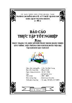 Thực trạng và Hoàn thiện quy trình đặt phòng cho khách đoàn nội địa tại khách sạn Tam Kỳ