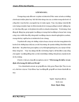 Tiền lương tối thiểu và xác định tiền lương tối thiểu tai Hà Nội