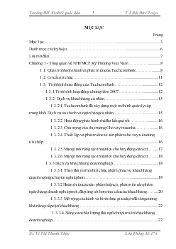 Vận dụng các phương pháp thống kê phân tích kết quả hoạt động kinh doanh của Ngân hàng Thương mại cổ phần Kỹ thương Việt Nam giai đoạn 2001 – 2007