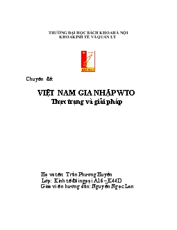 Việt Nam gia nhập WTO thực trạng và giải pháp