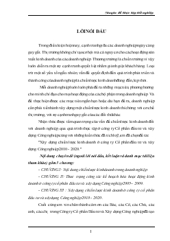 Xây dựng chiến lược kinh doanh ở Công ty Cổ phần đầu tư và xây dựng Công nghiệp 2010 - 2020