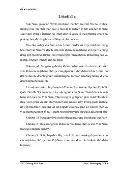 Xuất khẩu các mặt hàng chủ lực của Việt Nam_Thực trạng và giải pháp phát triển