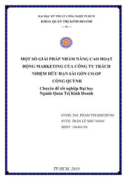 Một số giải pháp nhằm nâng cao hoạt động Marketing của công ty TNHH sài gòn Co.op Cống Quỳnh