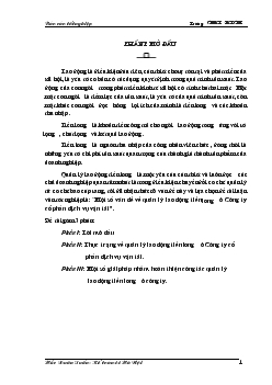 Một số vấn đề về quản lý lao động tiền lương ở Cụng ty cổ phần dịch vụ vận tải