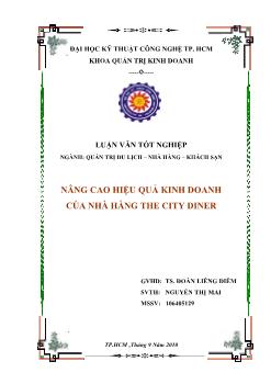 Nâng cao hiệu quả kinh doanh của nhà hàng The City Diner