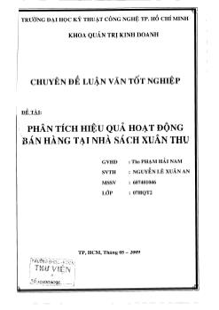 Phân tích hiệu quả hoạt động bán hàng tại nhà sách Xuân Thu