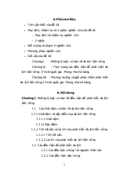 Phát triển du lịch bền vững ở Vườn quốc gia Phong nha Kẻ bàng