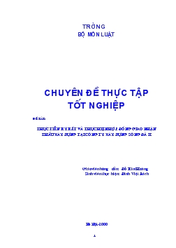 Thực tiễn ký kết và thực hiện hợp đồng giao nhận thầu xây dựng tại Công ty xây dựng sông đà II