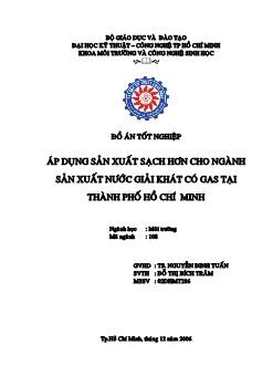 Áp dụng sản xuất sạch hơn cho ngành sản xuất nước giải khát có gas tại Tp.HCM