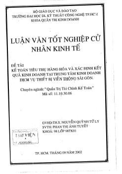 Kế toán tiêu thụ hàng hóa và xác định kết quả kinh doanh tại trung tâm kinh doanh dịch vụ thiết bị viễn thông Sài Gòn