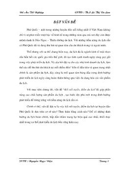 Kết nối tuyến-Điểm du lịch để phát triển tài nguyên du lịch sinh thái huyện đảo Phú Quốc-tỉnh Kiên Giang