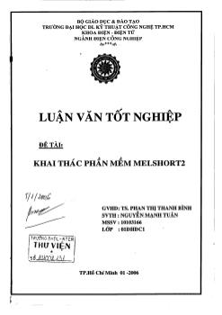 Khai thác phần mềm Melshort 2