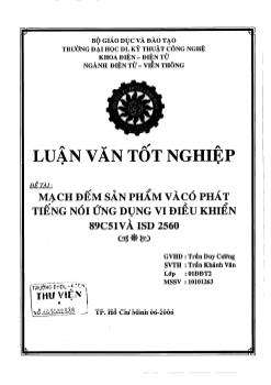 Mạch đếm sản phẩm & có phát tiếng nói ứng dụng vi điều khiển 89C51 và ISD2560