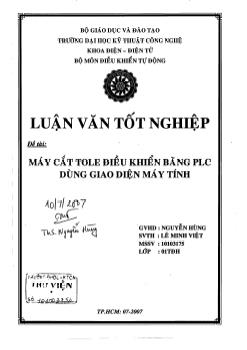 Máy cắt tole điều khiển bằng PLC dùng giao diện máy tính