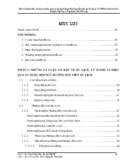 Một số biện pháp nâng cao hiệu quả sử dụng đội ngũ Hướng dẫn viên tại công ty TNHH một thành viên Du lịch Dịch vụ Công đoàn Hải Phòng