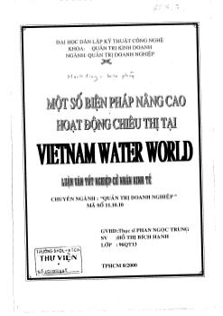 Một số biện pháp nâng cao hoạt động chiêu thị tại Vietnam Water World